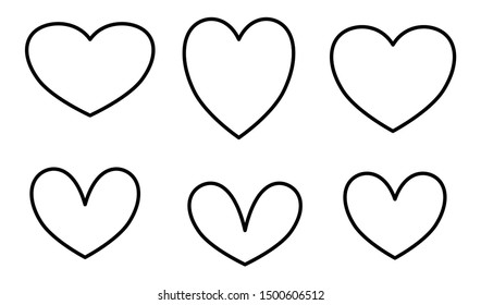 Vector Set Six Hearts Stock Vector (Royalty Free) 1500606512 | Shutterstock