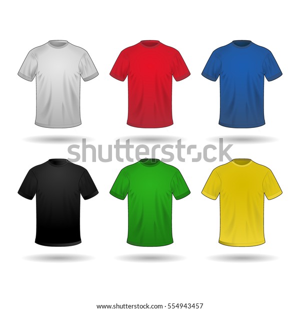 Vector Set Six Tshirts Different Colors Stock Vector (Royalty Free ...