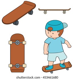 vector set of skateboard