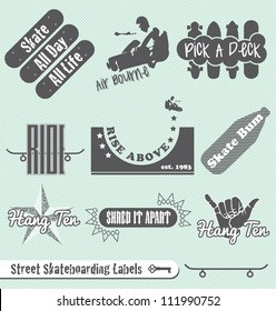 Vector Set: Skateboard and Longboard Labels