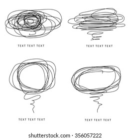 Vector Set of Sketch Abstract Doodle Frames