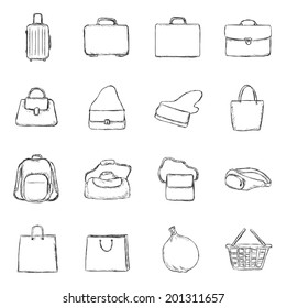 Vector Set of Sketch Bags Icons