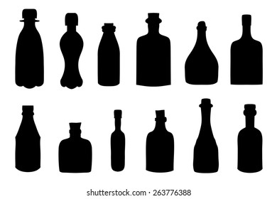 Vector Set of Sketch Bottles