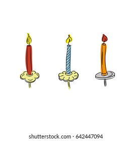 Vector set of sketch candles
