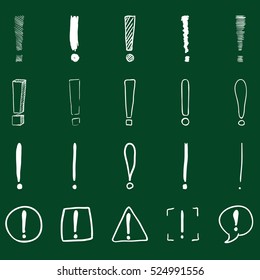 Vector Set of Sketch Exclamation Marks