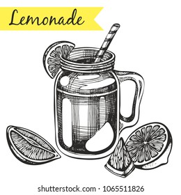 Vector set with sketch lemonade