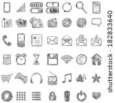 Vector Set of Sketch Mobile Icons