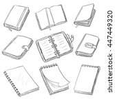 Vector Set of Sketch Notebooks, Notepads and Diaries