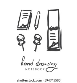 Vector Set of Sketch Notebooks, Notepads and Diaries.