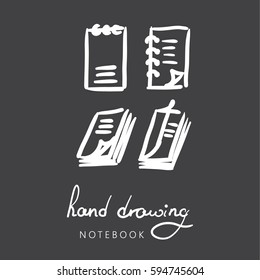 Vector Set of Sketch Notebooks, Notepads and Diaries.