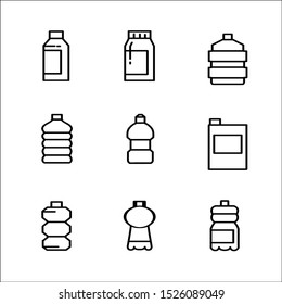 Vector Set of Sketch Plastic Bottles.