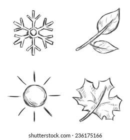 Vector Set of Sketch Season Icons