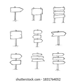 Vector Set of Sketch Signposts