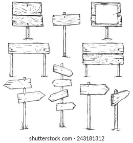 Vector Set of Sketch Signposts