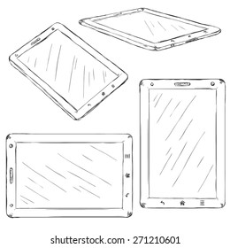 Vector Set of Sketch Tablet PC