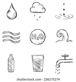 Vector Set Of Sketch Water Icons