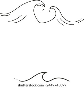 vector set of sketches of sea waves