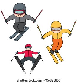 vector set of skiing