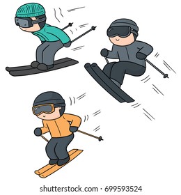 vector set of skiing