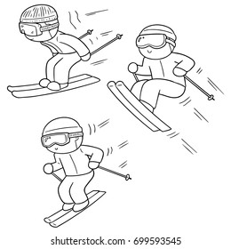 vector set of skiing
