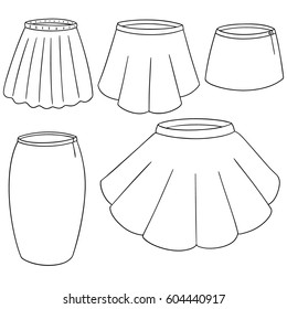 vector set of skirt