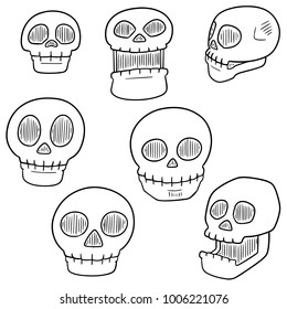vector set of skull cartoon