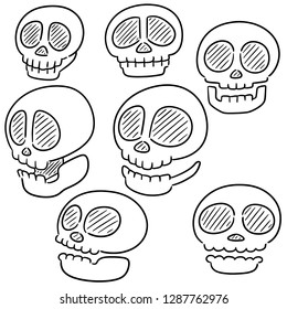 vector set of skull cartoon