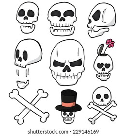 vector set of skull cartoon