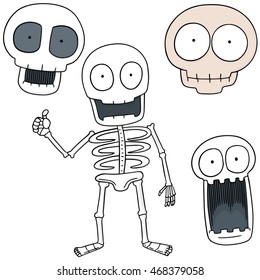 vector set of skull cartoon