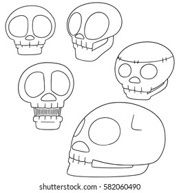 Vector Set Skull Cartoon Stock Vector (Royalty Free) 582060490 ...