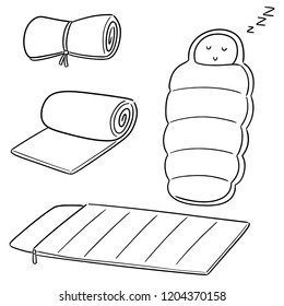 vector set of sleeping bag