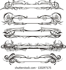 Vector set of slim decorative panels