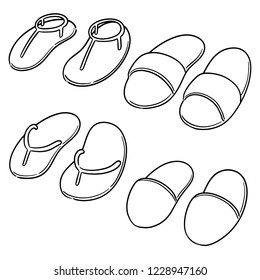 vector set of slippers