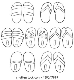 vector set of slippers