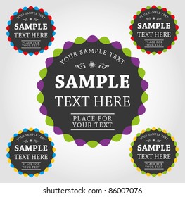 Vector set of small labels and stickers