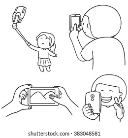 vector set of smartphone addiction