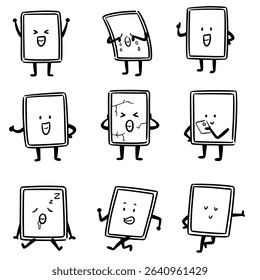 vector set of smartphone cartoon