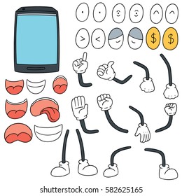 vector set of smartphone cartoon