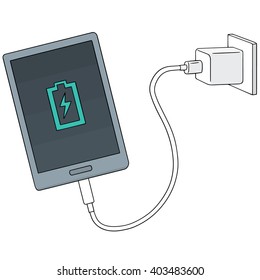 vector set of smartphone charging