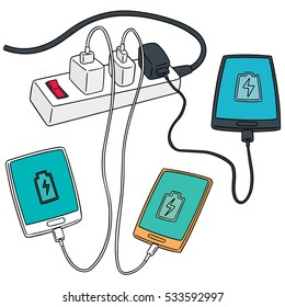 Vektorset für Smartphone-Ladung