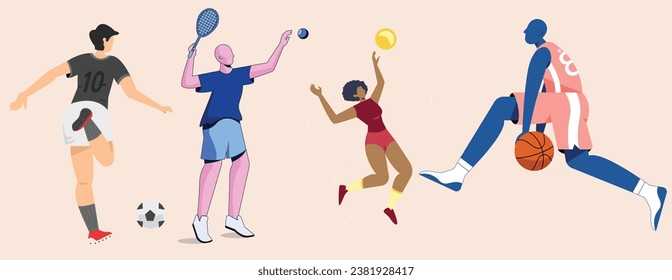 Conjunto de vectores: Romper las Ilustraciones Deportivas. Una colección de 45 gráficos dinámicos que muestran momentos de alto impacto en diversos deportes