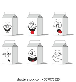 Vector. Set smiling paper packs 