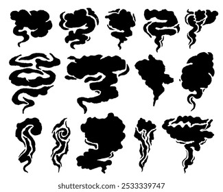 Vektorsatz Rauch Kunst handgezeichnete Variation Doodle Cartoon