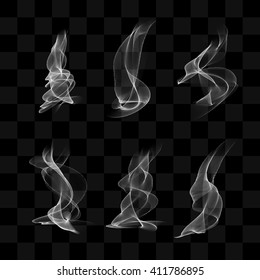 vector set of smoke collection icon on transparent background white flow smoke star group texture isolated abstract background scene pile steam fire ripple space cloud ecosystem clear wave clouds glow