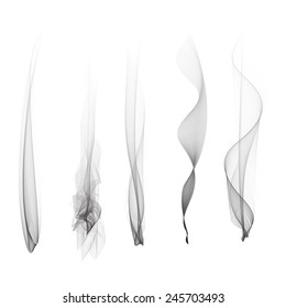 Vector set of smoke effect smooth flame background isolated wallpaper