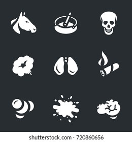 Vector Set of Smoking disease Icons.