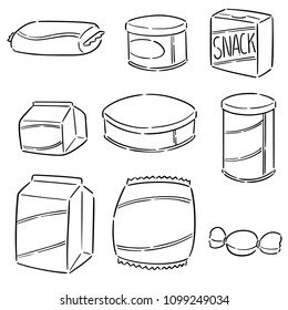 vector set of snack