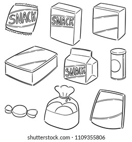 vector set of snack