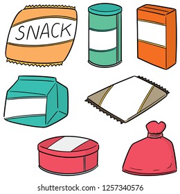 vector set of snack