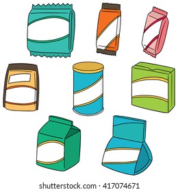 vector set of snack